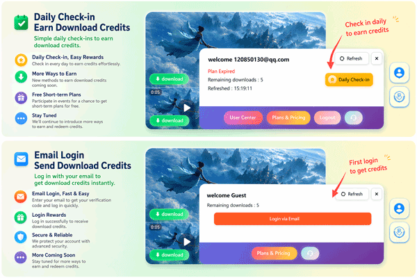 New interface and login method