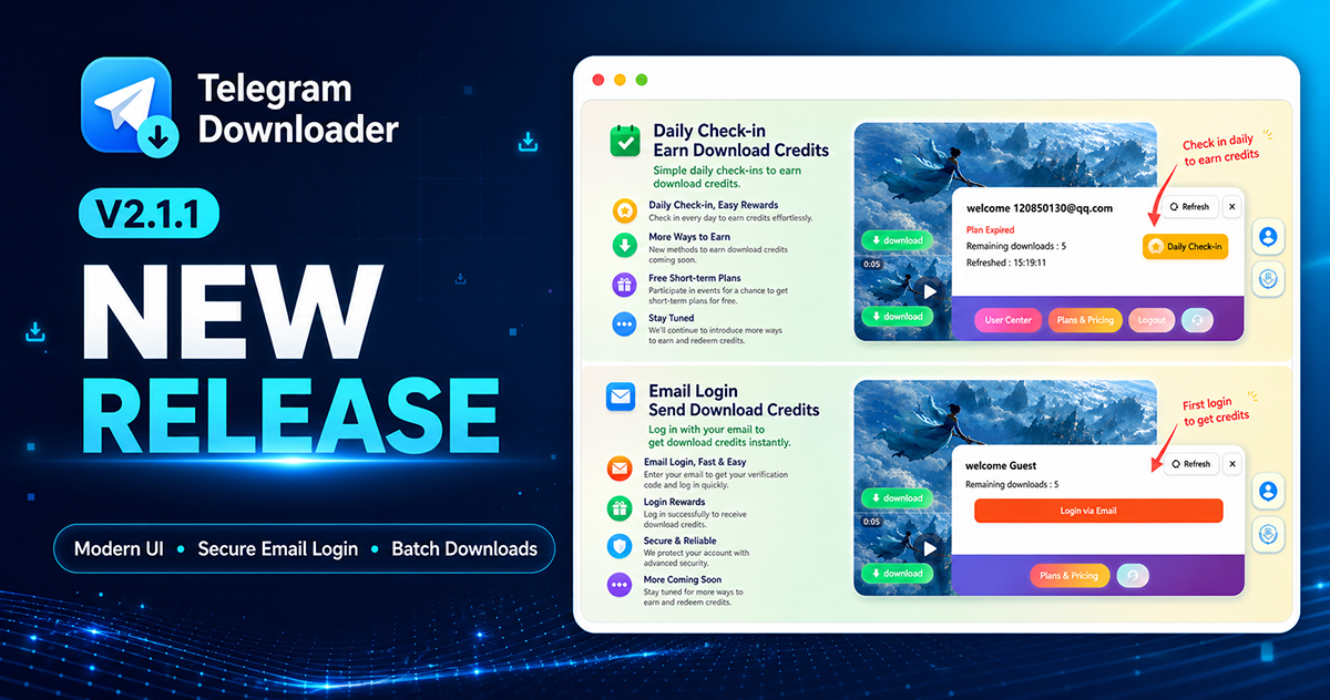 Telegram Downloader V2.1.* New version instructions
