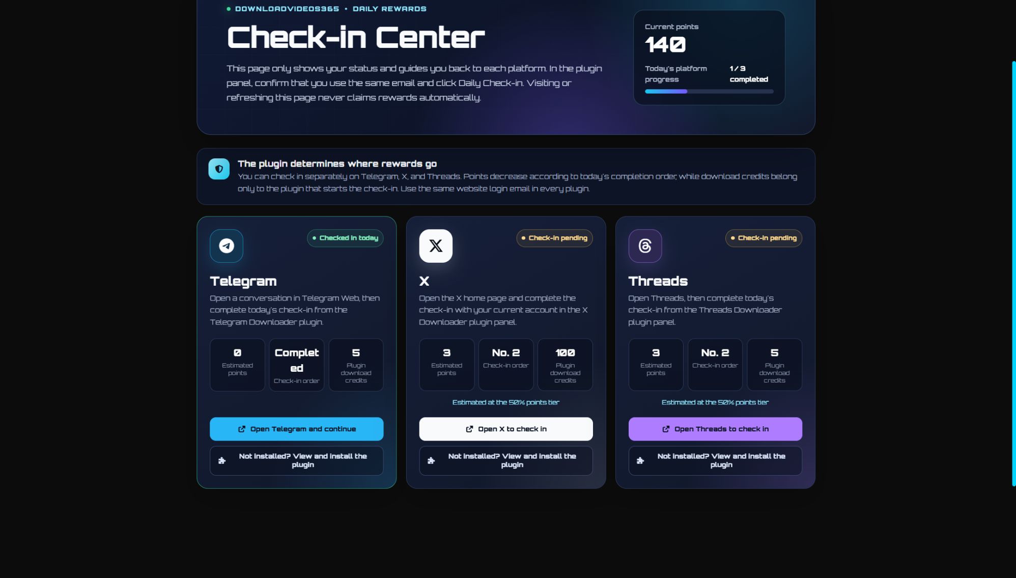 Daily Check-in and Points Store Guide: Telegram Video Downloader 2.6.8.8 Check-in Rewards and VIP Redemption