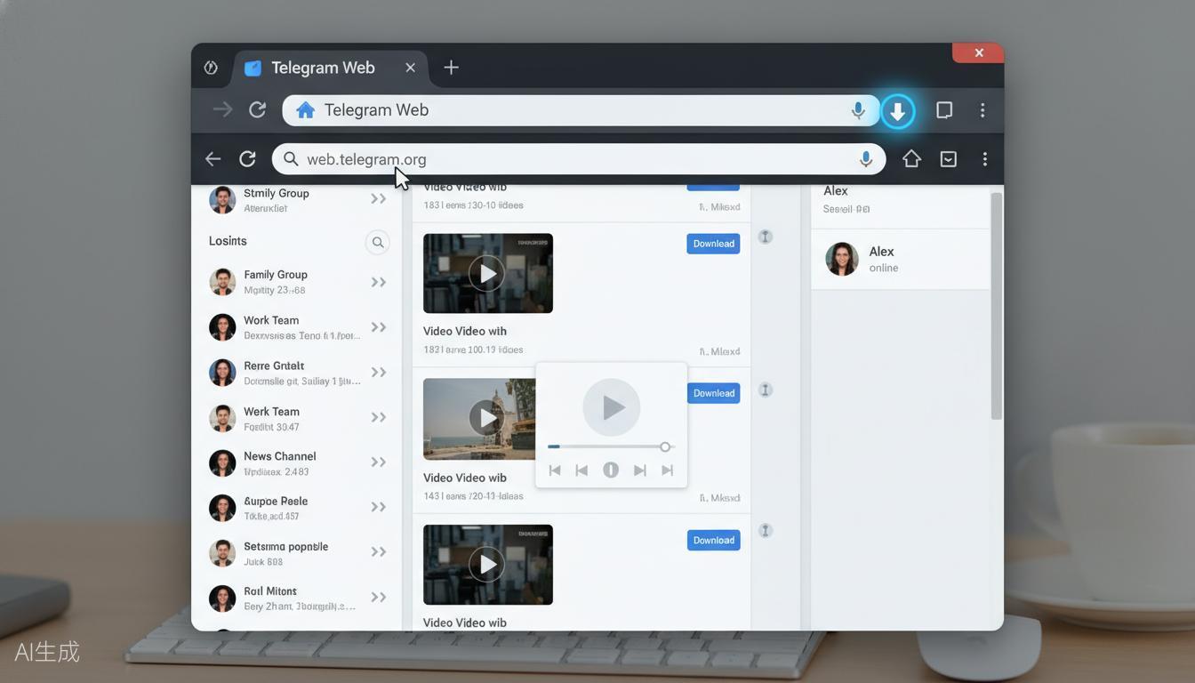 Browser extension adds video download button in Telegram Web