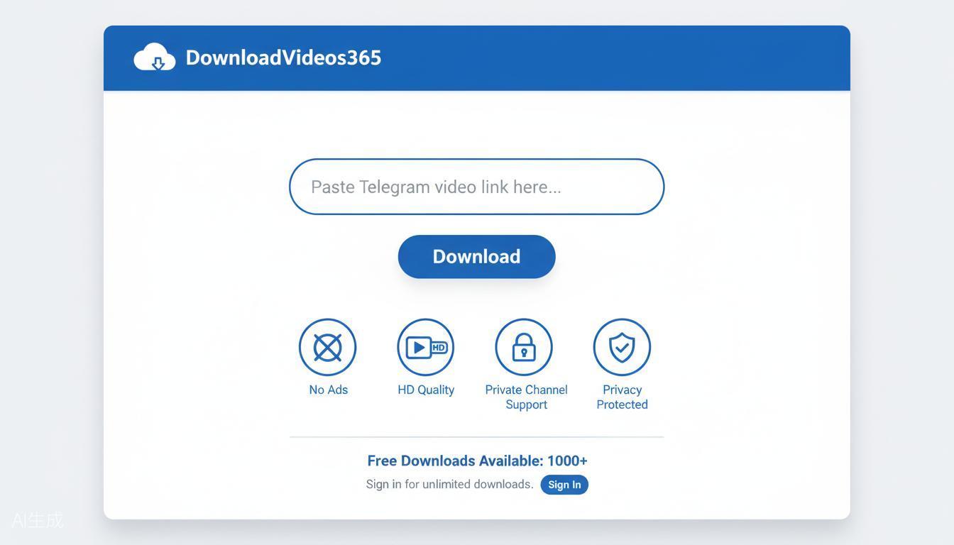 DownloadVideos365 online Telegram video download tool interface
