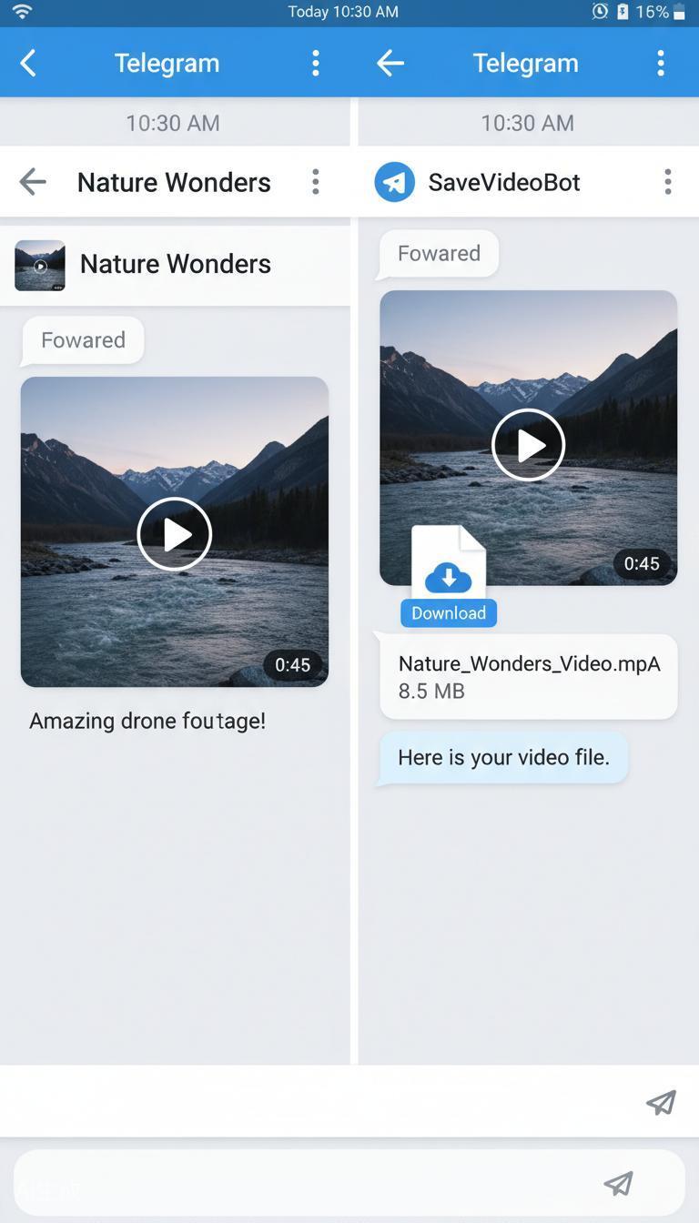 Forward videos to Telegram download bot and receive downloaded files