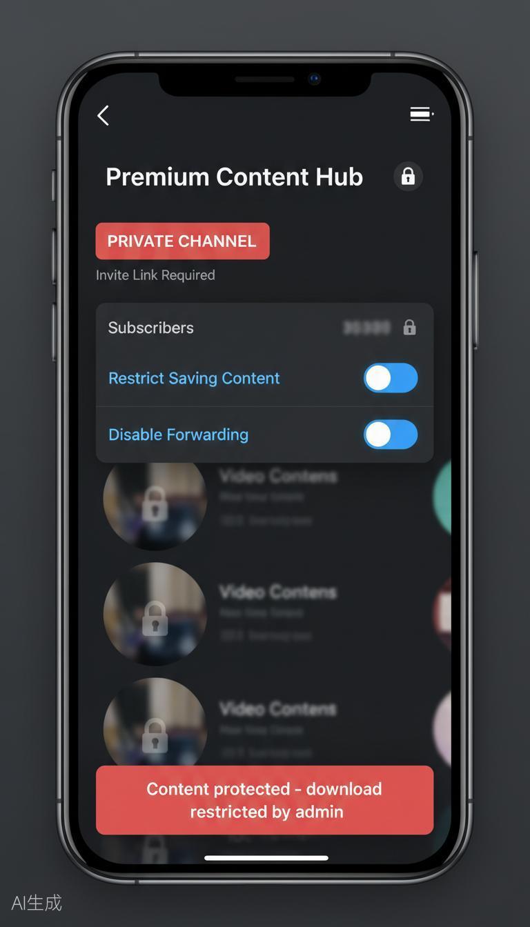 Telegram private channel interface and privacy settings example