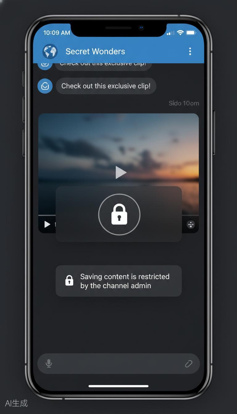 Example of video download restrictions in Telegram interface